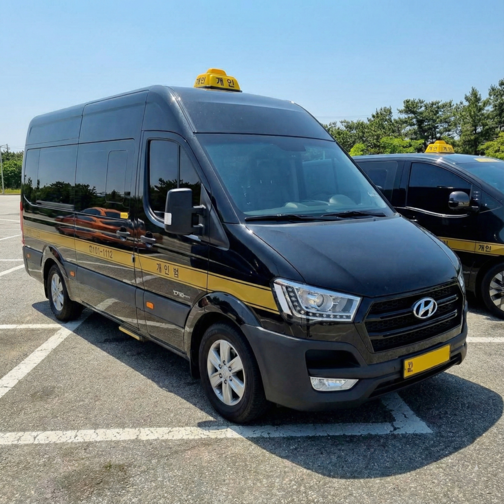 Inchen Airport Taxi Driver Booking Black minibus